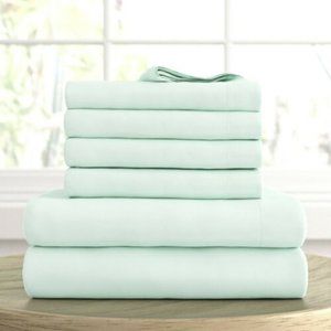 Kaycie Gray Basics 6PC Sheets Set Ultra Soft Hypoallergenic MINT